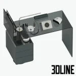 High-detail 3D model of Mano professional manicure table with glass top, storage cabinets, and nail polish display