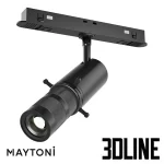 High-resolution 3D model of Gala adjustable track light spot fixture by Maytoni in matte black finish for modern commercial lighting