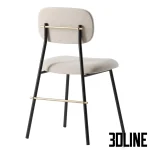 High-quality 3D model of Miami dining chair by Mambo Unlimited Ideas with curved upholstered back and thin black metal legs