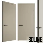 High-resolution 3D model set of modern interior doors with minimalist frame and lever handles in multiple color finishes