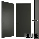 High-resolution 3D model set of modern interior doors with minimalist frame and lever handles in multiple color finishes