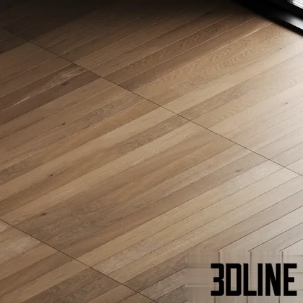 High-resolution 3D material of oak parquet board flooring with herringbone and horizontal patterns for luxury interior floor rendering