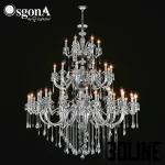 High-resolution 3D model of Osgona Lusso Art large multi-tier crystal chandelier with detailed arms and crystal chains