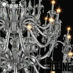 High-resolution 3D model of Osgona Lusso Art large multi-tier crystal chandelier with detailed arms and crystal chains