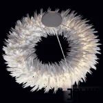 High-resolution 3D model of Pero White feather round chandelier with soft light diffusion for luxury interior visualization