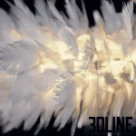 High-resolution 3D model of Pero White feather round chandelier with soft light diffusion for luxury interior visualization