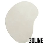 High-quality 3D model of a plain irregular shaped wool rug (Zara Home) with subtle texture for minimalist living room visualization