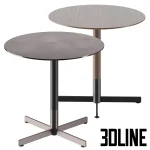 High-quality 3D model of Poltrona Frau Bob Bistrot round table with minimalist cross-shaped base and dark tabletop