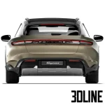 High-resolution 3D model of Porsche Taycan Turbo S Cross Turismo 2021 electric car in metallic brown finish