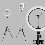 High-detail 3D model of a Ring Light LED USB with adjustable tripod stand for professional photography and makeup application