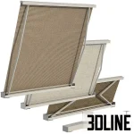 High-resolution 3D model of a sliding outdoor awning/sun canopy with durable fabric and metal frame in multiple color options