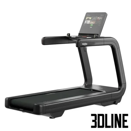 High-resolution 3D model of Technogym Artis Run commercial treadmill with large touchscreen display and diamond black finish