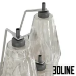 High-resolution 3D model set of Venini stacked crystal wall lamps with geometric faceted glass modules