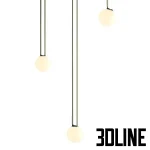High-resolution 3D model set of Vibia Plusminus spheres pendant lamps with modular straps and opal glass globes