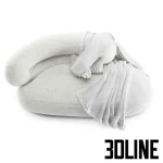 High-quality 3D model of Zelda Daybed by Essentialhome with white furry/boucle fabric upholstery and pom-pom throw blanket
