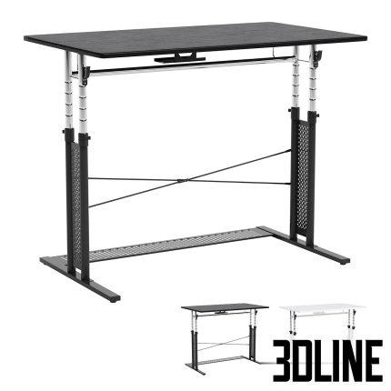 Computer gaming desk black and white (3dline.net)