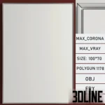 3D model set of two framed art prints featuring bold black abstract lines and organic shapes on a textured white background, available with multiple frame finishes.