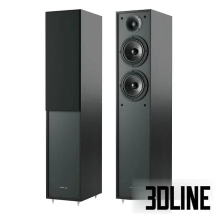 High-resolution 3D model set of Arslab Stereo Two floor standing speakers for home acoustics and professional stereo sound visualization