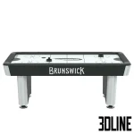High-resolution 3D model of Brunswick Wind Chill air hockey table with black and white graphics and detailed legs