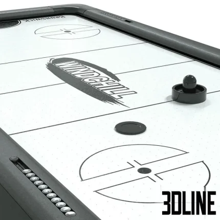 High-resolution 3D model of Brunswick Wind Chill air hockey table with black and white graphics and detailed legs
