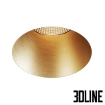 3D model collection of Flos Kap recessed downlights, showing round and square trim versions with various reflector finishes including matte gold, copper, black, and white.