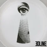3D model collection of Piero Fornasetti "Tema e Variazioni" decorative wall plates, featuring various surreal black and white portraits of Lina Cavalieri with glasses, moustaches, and masks.