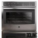 Complete 3D model set of 5 GE Profile kitchen appliances in a black stainless finish, including oven, fridge, dishwasher, hood, and cooktop.