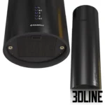 3D model set of Jangeor Ge Equiliber Eco cylindrical range hoods in five color variations (black, silver, white, copper, gold), featuring a sleek tubular design and integrated lighting.