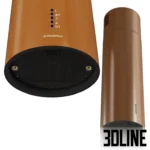 3D model set of Jangeor Ge Equiliber Eco cylindrical range hoods in five color variations (black, silver, white, copper, gold), featuring a sleek tubular design and integrated lighting.