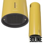 3D model set of Jangeor Ge Equiliber Eco cylindrical range hoods in five color variations (black, silver, white, copper, gold), featuring a sleek tubular design and integrated lighting.