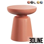 3D model set of the Lily coffee table (or stool) from Divan.ru, featuring a modern hourglass or mushroom shape in various colors including terracotta, black, white, yellow, and blue.