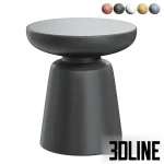 3D model set of the Lily coffee table (or stool) from Divan.ru, featuring a modern hourglass or mushroom shape in various colors including terracotta, black, white, yellow, and blue.