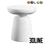 3D model set of the Lily coffee table (or stool) from Divan.ru, featuring a modern hourglass or mushroom shape in various colors including terracotta, black, white, yellow, and blue.
