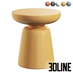 3D model set of the Lily coffee table (or stool) from Divan.ru, featuring a modern hourglass or mushroom shape in various colors including terracotta, black, white, yellow, and blue.