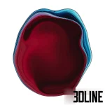 A set of three Moooi Mixing Pixels collection rugs (carpets) featuring non-geometric, abstract "amoeba" shapes with fluid, high-contrast color gradients, including deep reds, blues, purples, and browns.