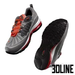 High-detail 3D model of Nike Air Max 98 sneakers in a Wolf Grey and Total Orange colorway, featuring realistic mesh textures, layered leather upper, and visible full-length Air unit.