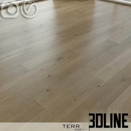 High-resolution 3D material of TerHurne wide plank oak parquet board flooring with light natural finish