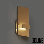 High-resolution 3D model of Vela wall sconce by Oxygen Lighting with layered metal panels and concealed up/down LED lighting