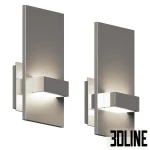 High-resolution 3D model of Vela wall sconce by Oxygen Lighting with layered metal panels and concealed up/down LED lighting
