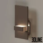 High-resolution 3D model of Vela wall sconce by Oxygen Lighting with layered metal panels and concealed up/down LED lighting