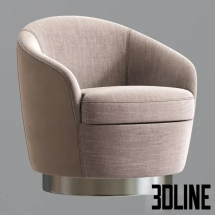 Claudia petite swivel armchair(3dline.net)