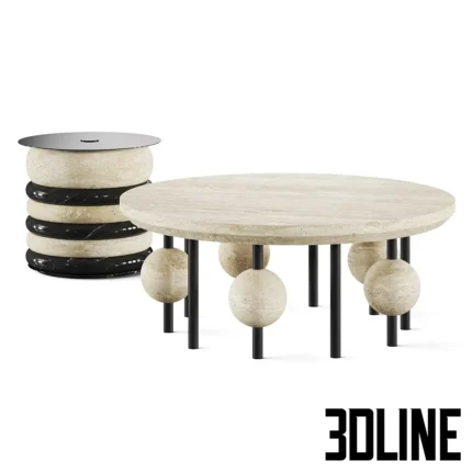 Hommes Harveycanne and Kosmos Coffee Tables(3dline.net)