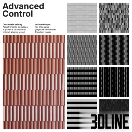 Kit Kat Mosaic Tiles 5 8x6 Vertical Offset(3dline.net)