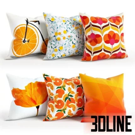 Orange Pillow Set 001a(3dline.net)