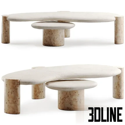 Sassolino Coffee Side Table by Crate Barrel(3dline.net)