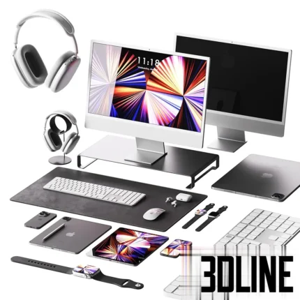 Set of Apple equipment 2(3dline.net)