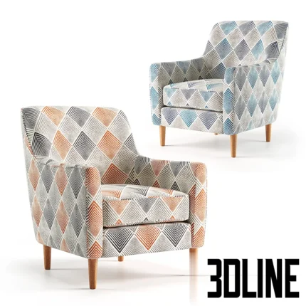 Sven Sunset Denim Accent Chair(3dline.net)