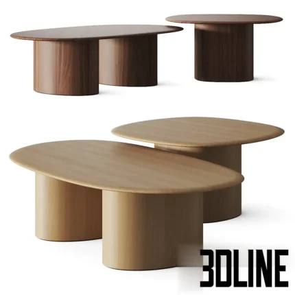 West Elm Organic Modular Coffee Tables(3dline.net)