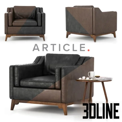 Worthington Armchair Table Amoeba(3dline.net)