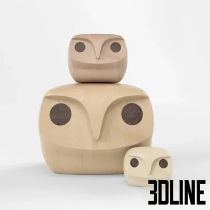 Wooden statue Howdy owl(3dline.net)